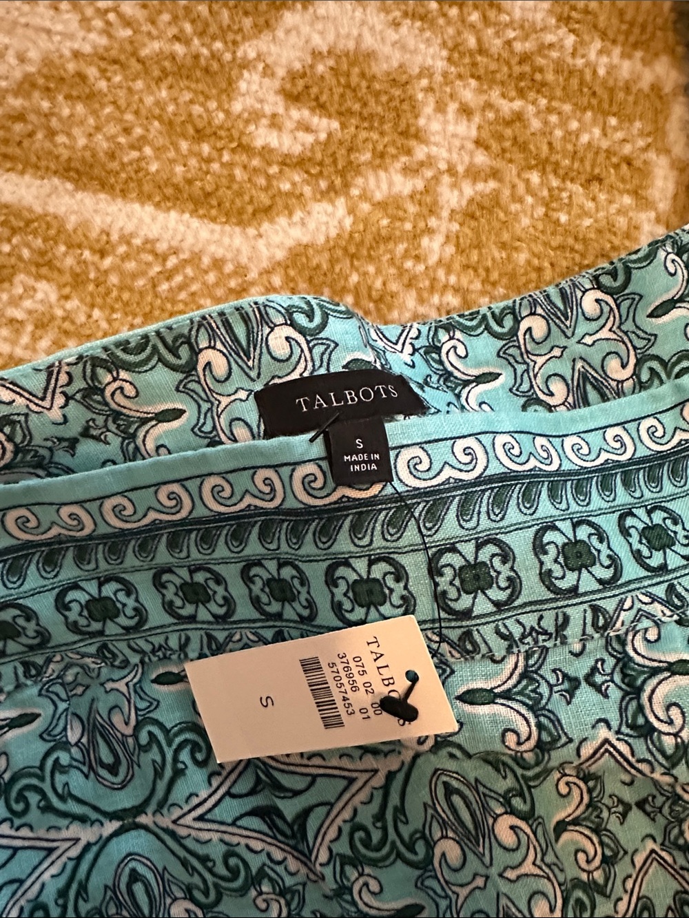 Talbots Aqua Patterned Tank Top - Picture 3 of 3